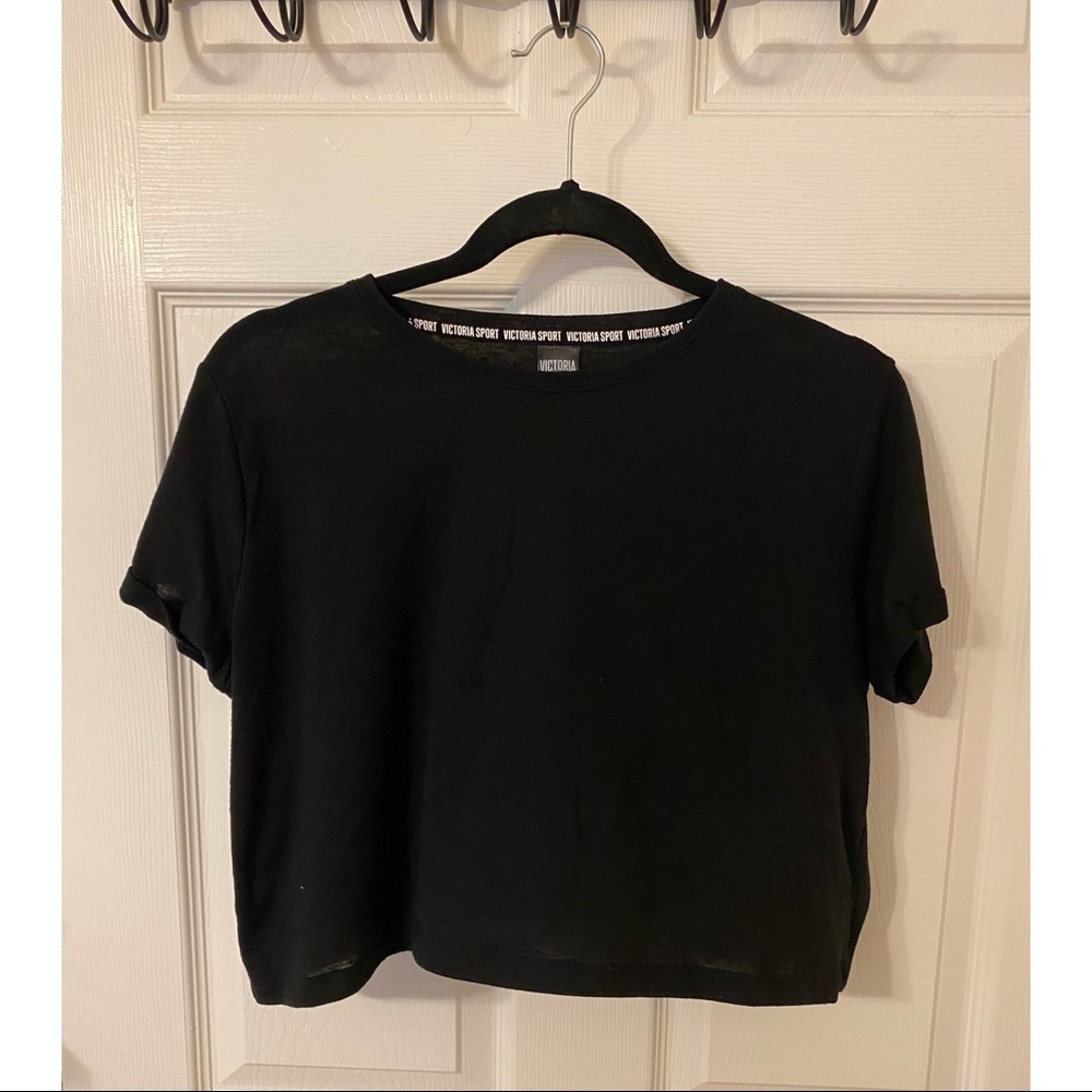 Victoria Sport Black Crop Tee